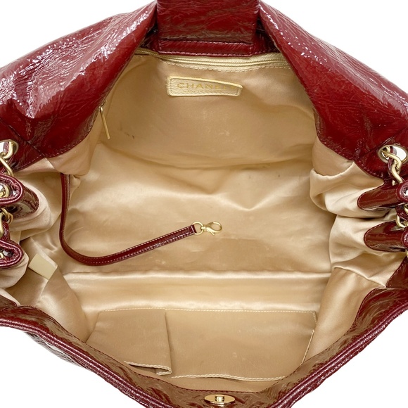 Chanel Accordion Patent Timeless Flap Bag Burgundy - Picture 11 of 12